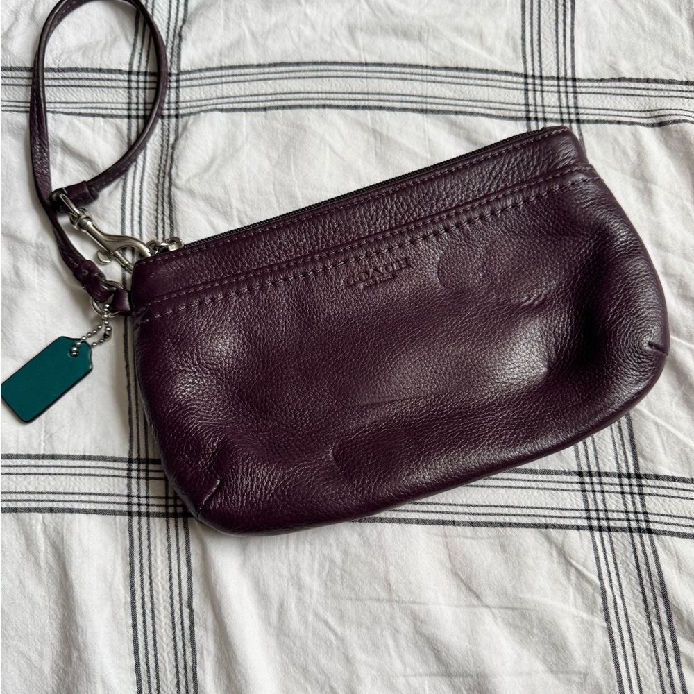 Coach Purple Leather Wristlet